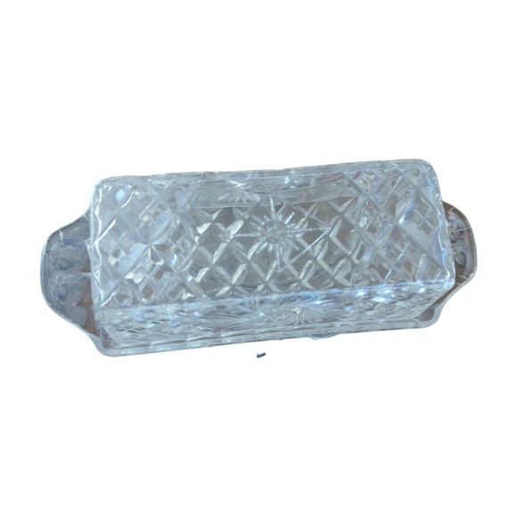 Hard Plastic Starburst Butter Dish Keeper Tray Server Lid Diamond Vintage 70s - Picture 2 of 6